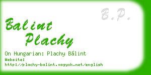 balint plachy business card